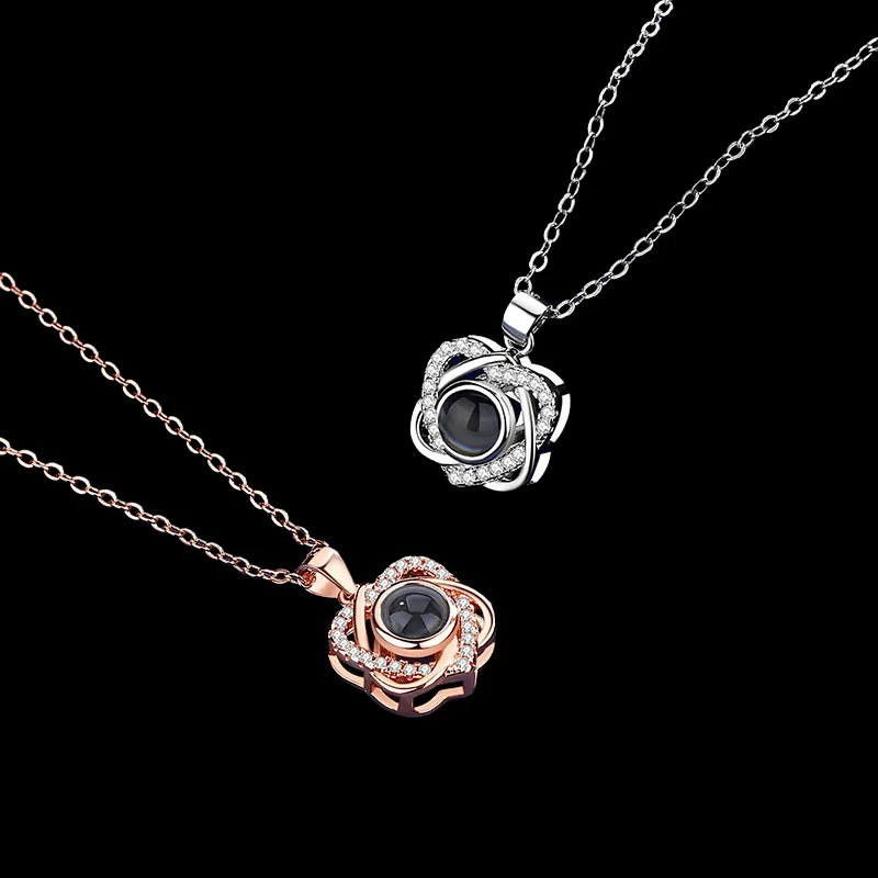 Personalized Photo Projection Nekclace Custom Photo Flower Shaped photo Necklace Cat Paw Pendant Memorial Gifts 2025 - Image 3