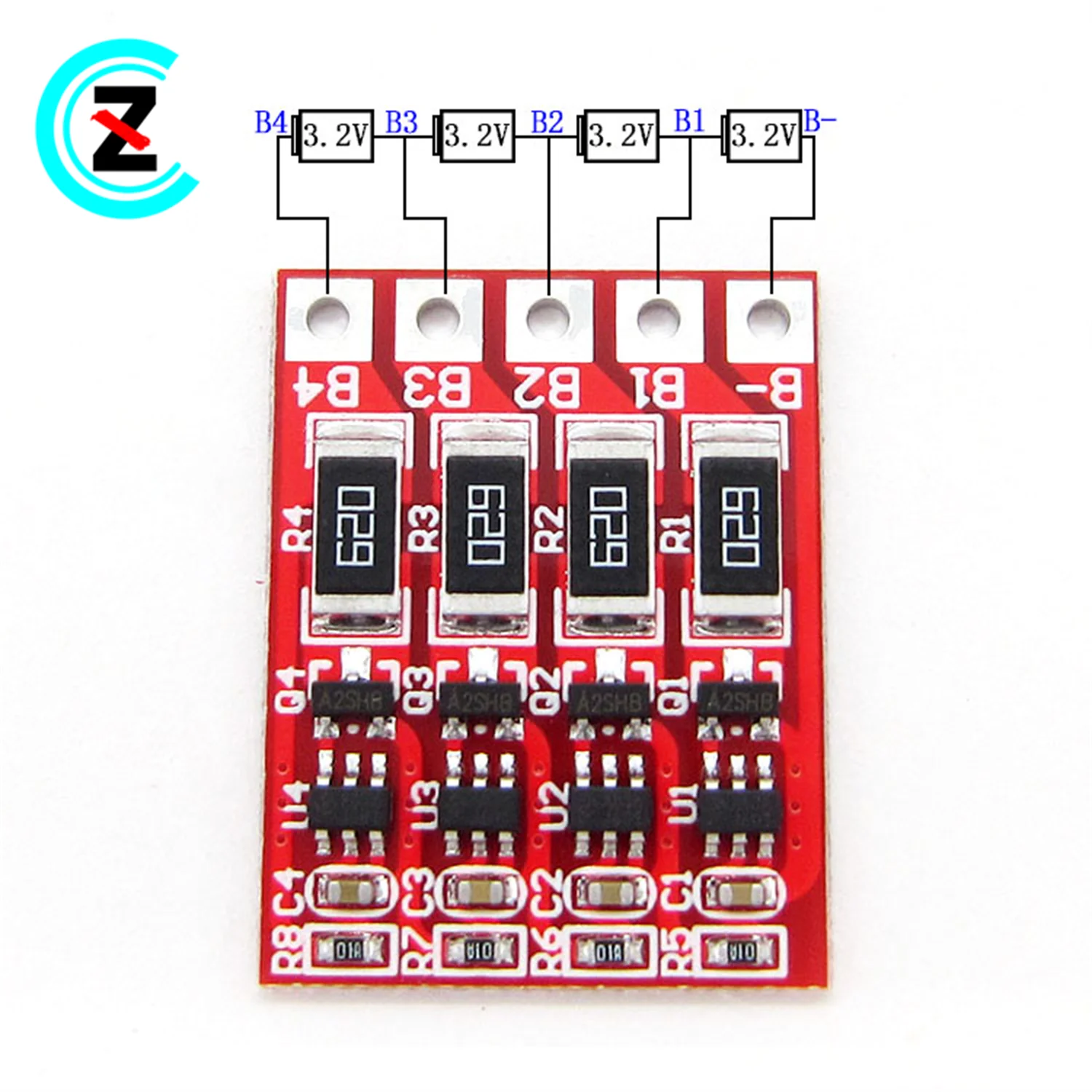 4 series 3.2V 3.6V lithium iron phosphate charging balance function board