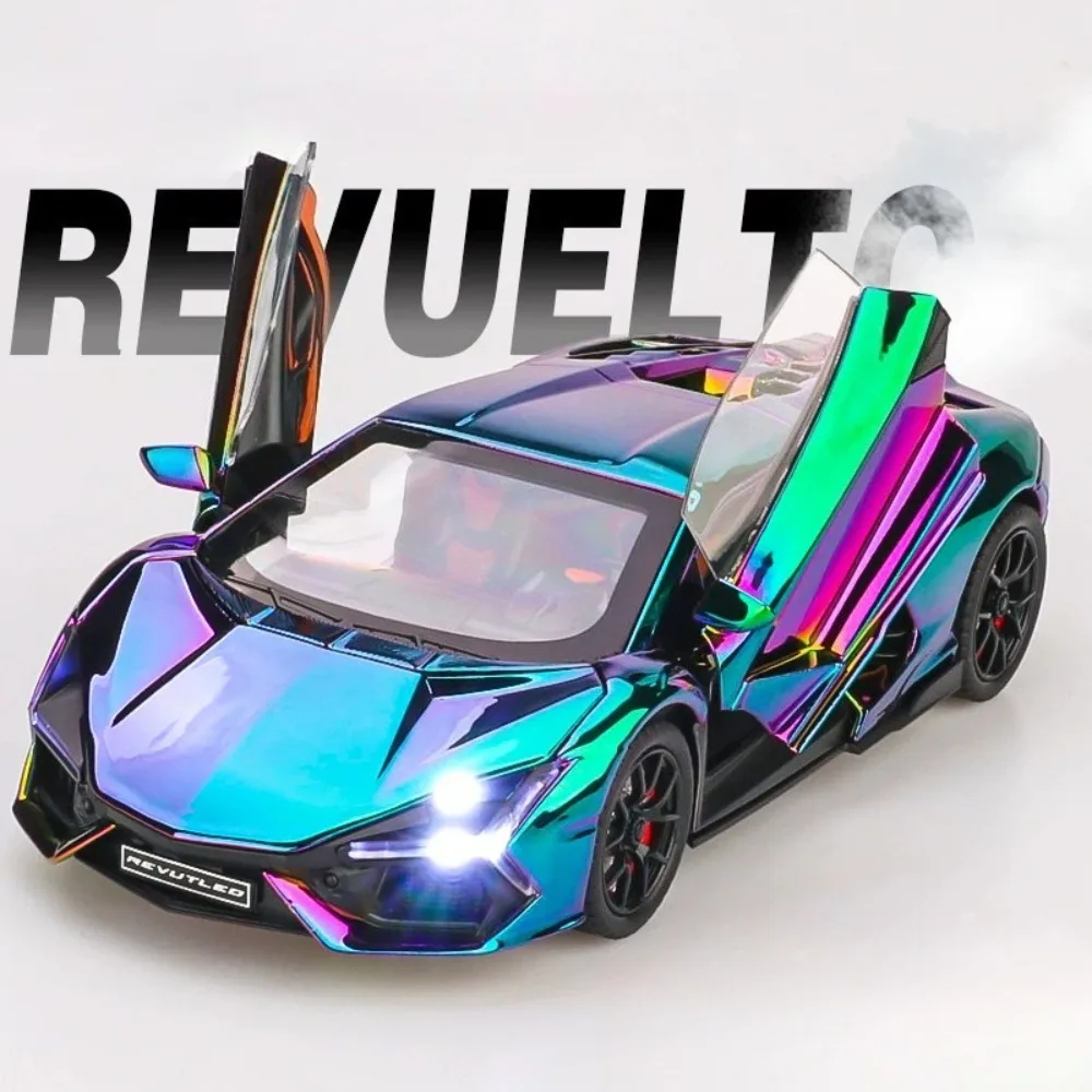 

1:24 Scale Revuelto Bolide Sports Car Model Toy Pull Back Alloy Body Rubber Tires Supercar Doors Opened Models Great Collectible