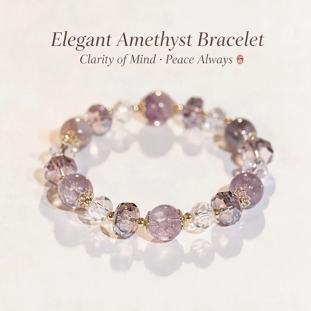 Luxury Natural Purple Crystal Beaded Bracelet For Women Elegant Dainty Luxury Hand Jewelry Multiple Styles Daily Wear Party Gift