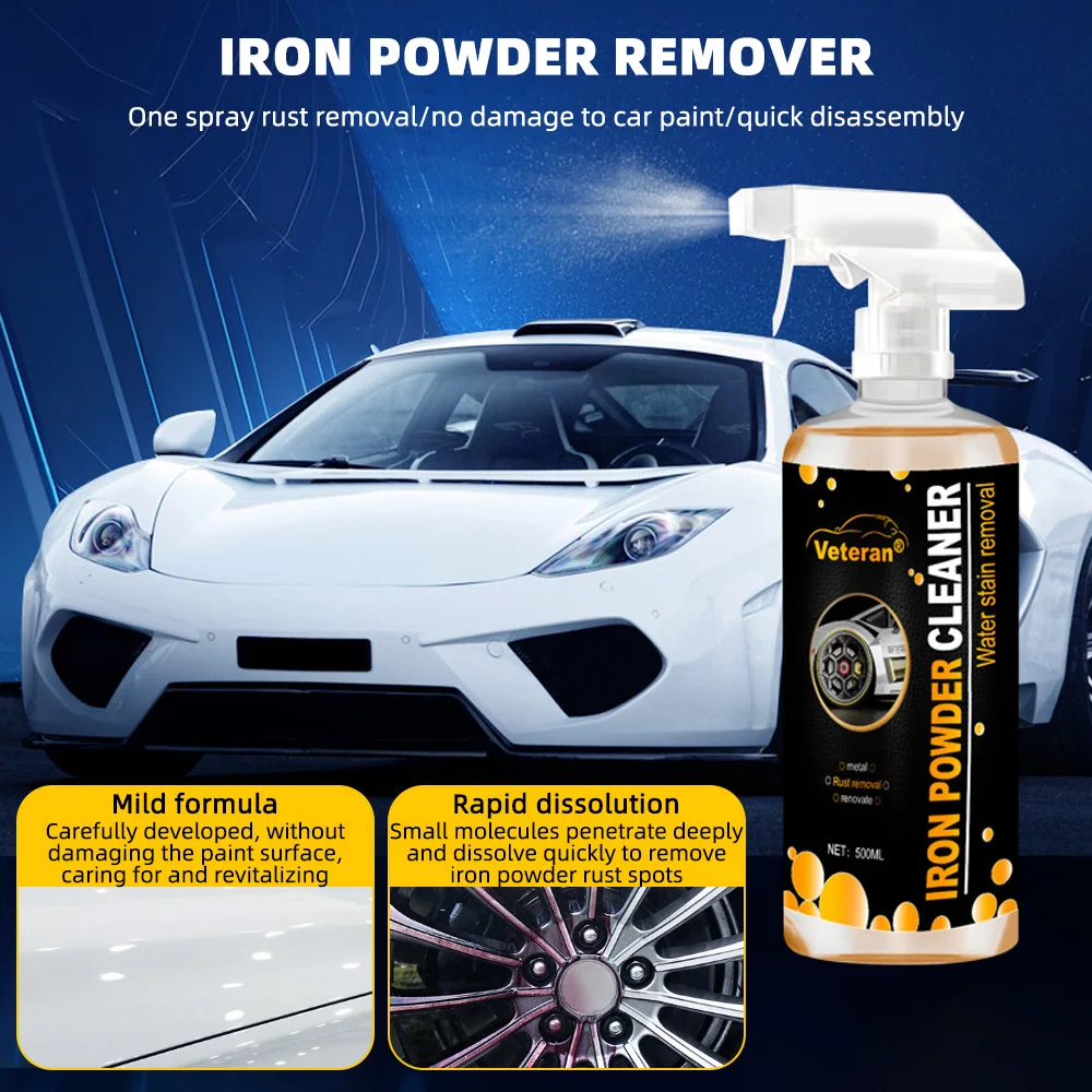 500ml Car Rust Remover Agent Wheel Rim Iron Powder Cleaning Metal Surfaces Repair Protection Derusting Spray for Lincoln Audi DS