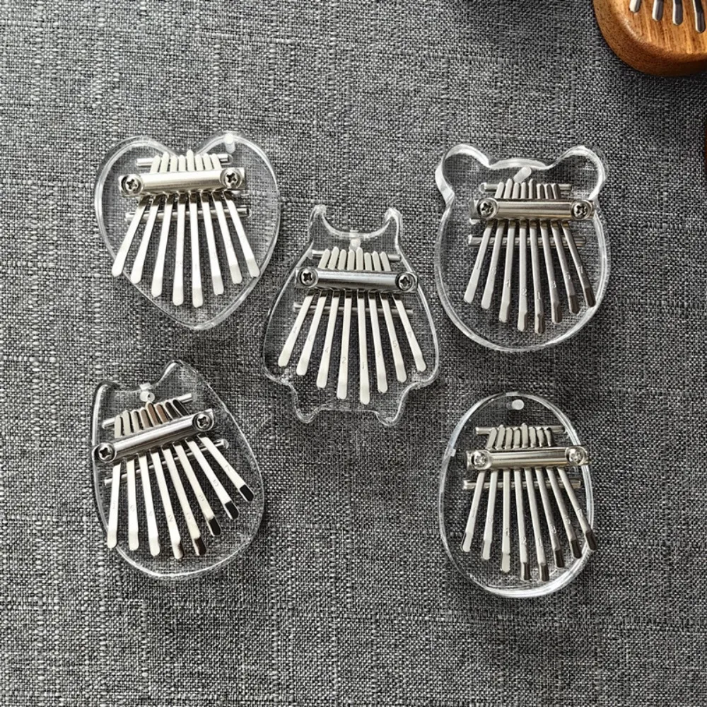 Keyboard Instrument Mini Finger Piano Easy-to-Learn Exquisite 8 Keys Kalimba Portable with Pendant Hand Piano Gift