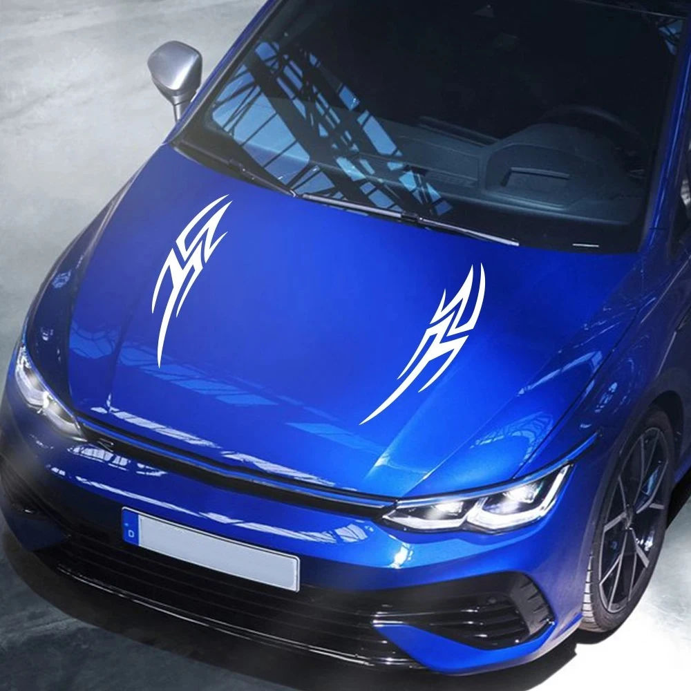 Car Hood Graphics Tribal Racing Stripes Vinyl Film Decals PVC Hood Bonnet Exterior Sticker Truck Auto Decoration Accessories