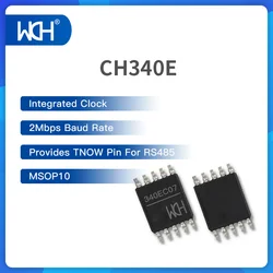 Relógio integrado com USB para chip UART, CH340, 2Mbps Baud, Pin para RS485, SOP-16, MSOP-10, SOP-8, 20 PCs/Lot