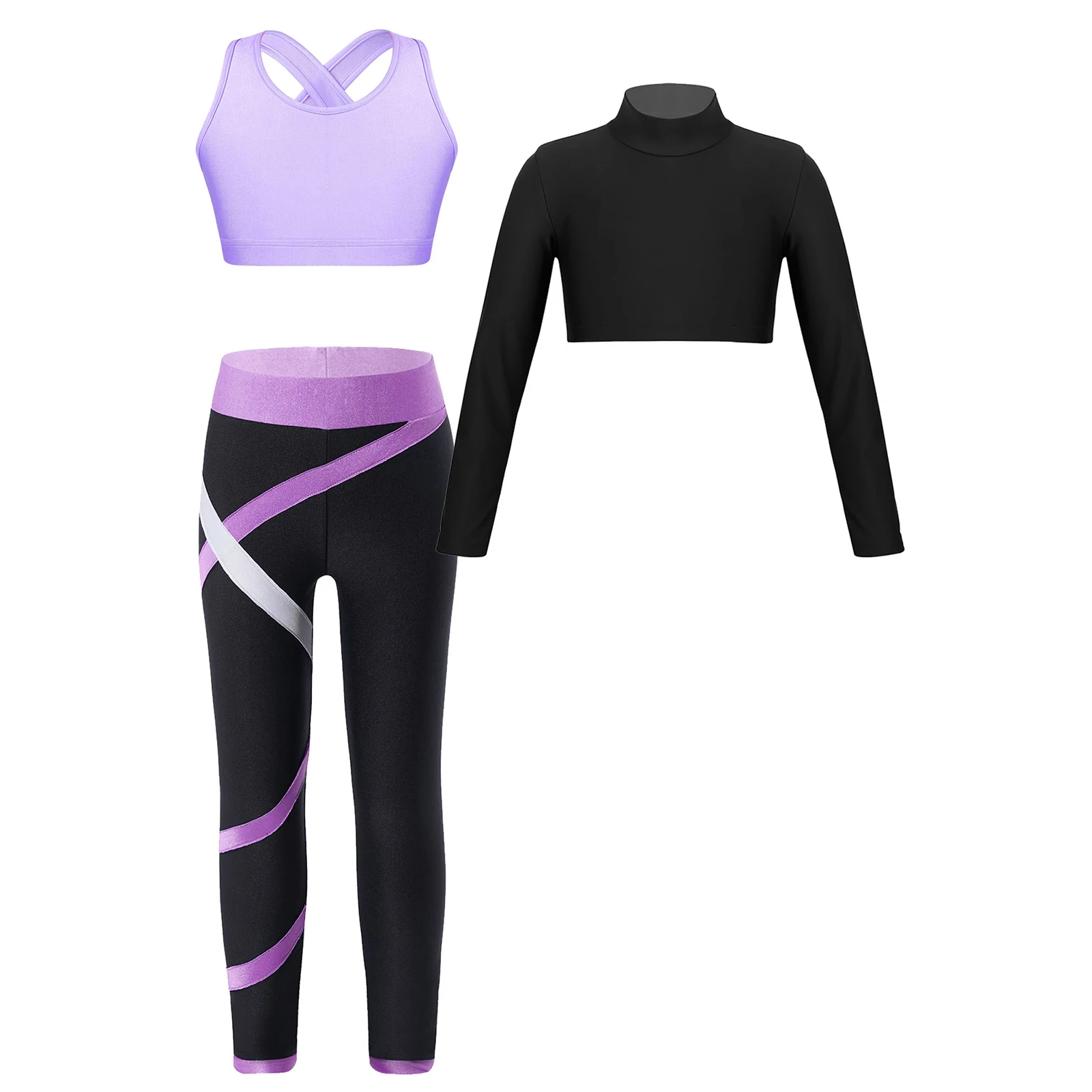 Roupa Desportiva Infantil, Corrida, Conjunto de Yoga, Ballet, Roupa de Ginástica, Performance, Fitness, Ginásio, Fatos de Treino, Crianças, Meninas,