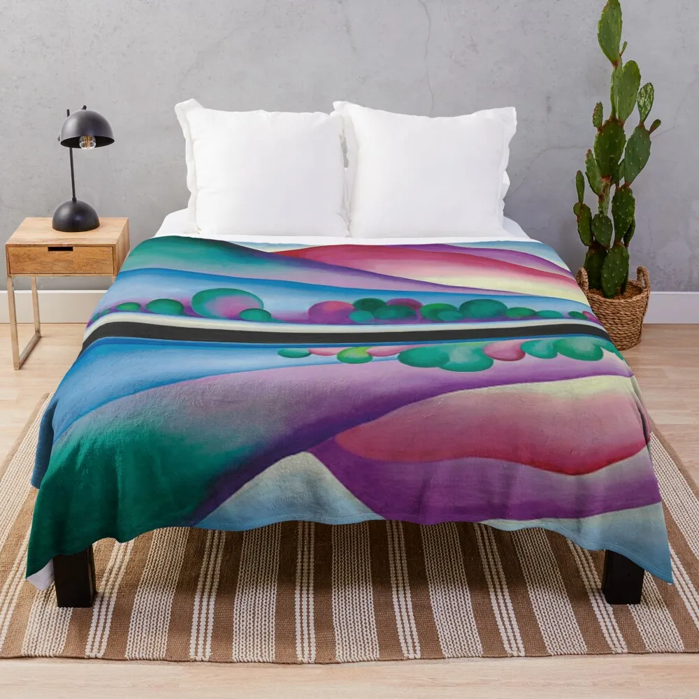 Georgia O'Keeffe Lake George Reflection Throw Blanket Heavy Quilt Sofa Quilt blankets and throws Blankets