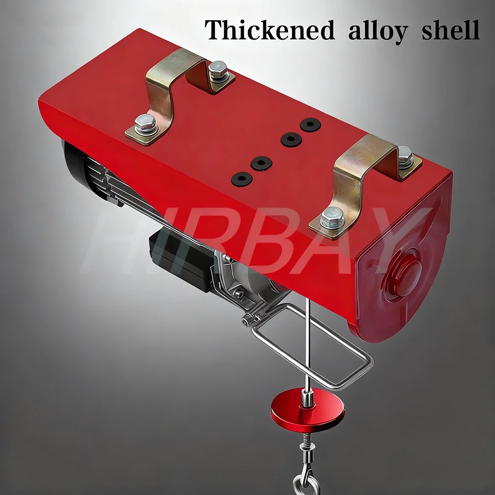 رافعة كهربائية احترافية 220 فولت بسعة 110 رطل إلى 2200 رطل ونش حبل فولاذي مع سرعة تحكم عن بعد لاسلكية 12 متر في الدقيقة #3