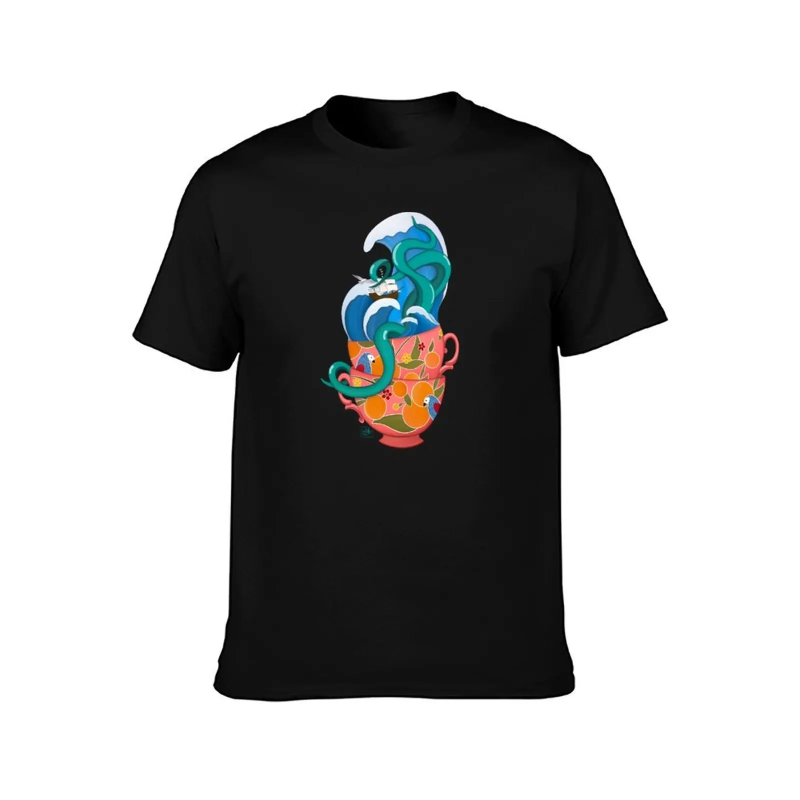 Tempest in Stede's Teacup T-Shirt Casual All Match Tee Shirt for Men T-Shirt