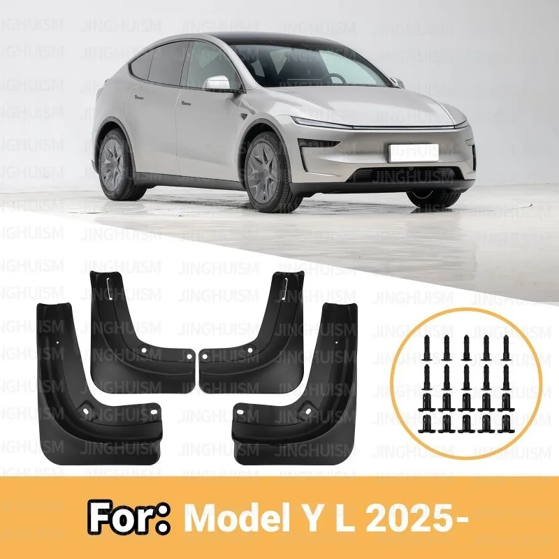 Fenders For MODEL Y L 2025 Car Accessories Mudguards Mud Flaps Protectors Black Mudguards Black For Wheel Tire Splash Prevention