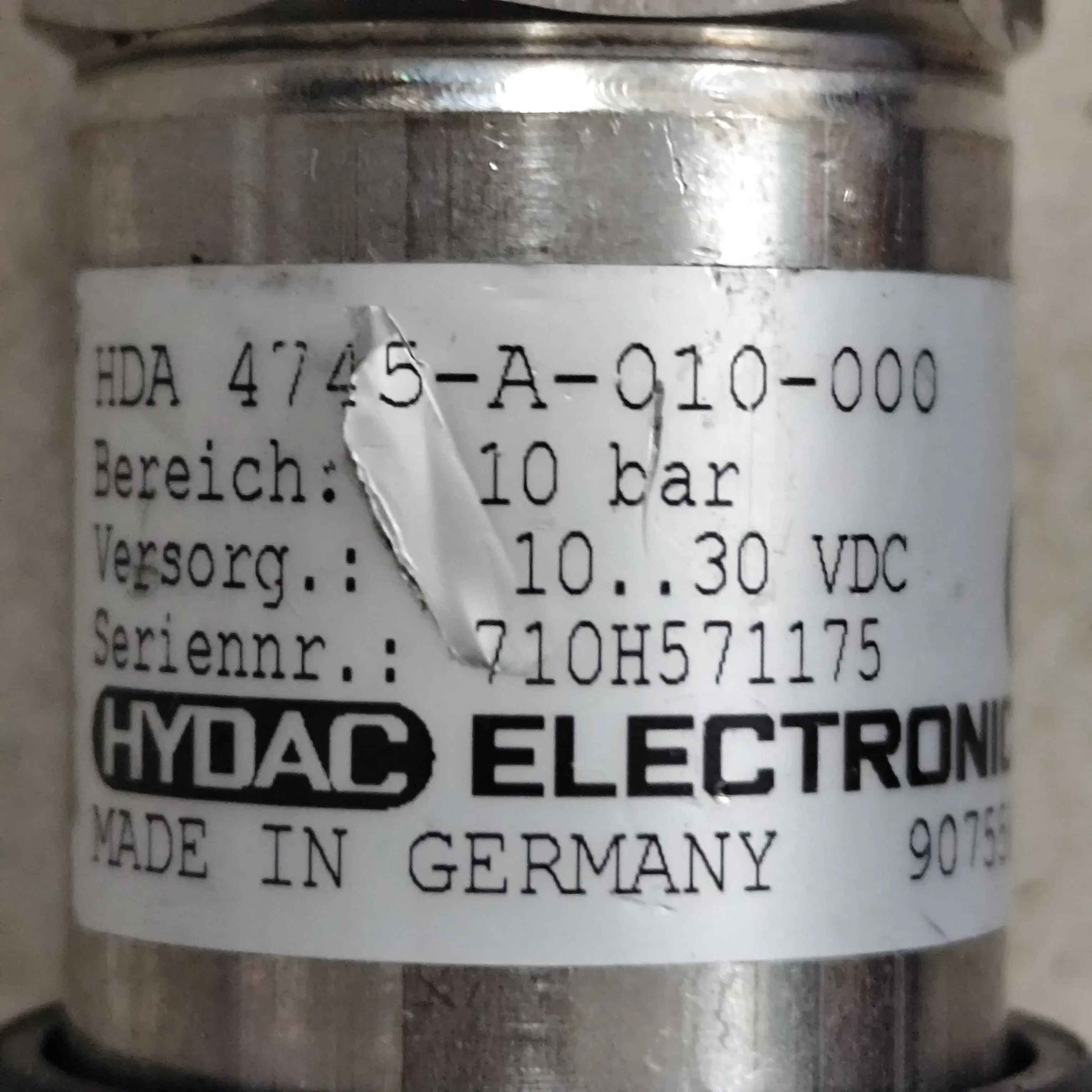 * In Stock * Promotional HYDAC Pressure Sensor HDA 4745-A-010-000 48 * Same Day Delivery