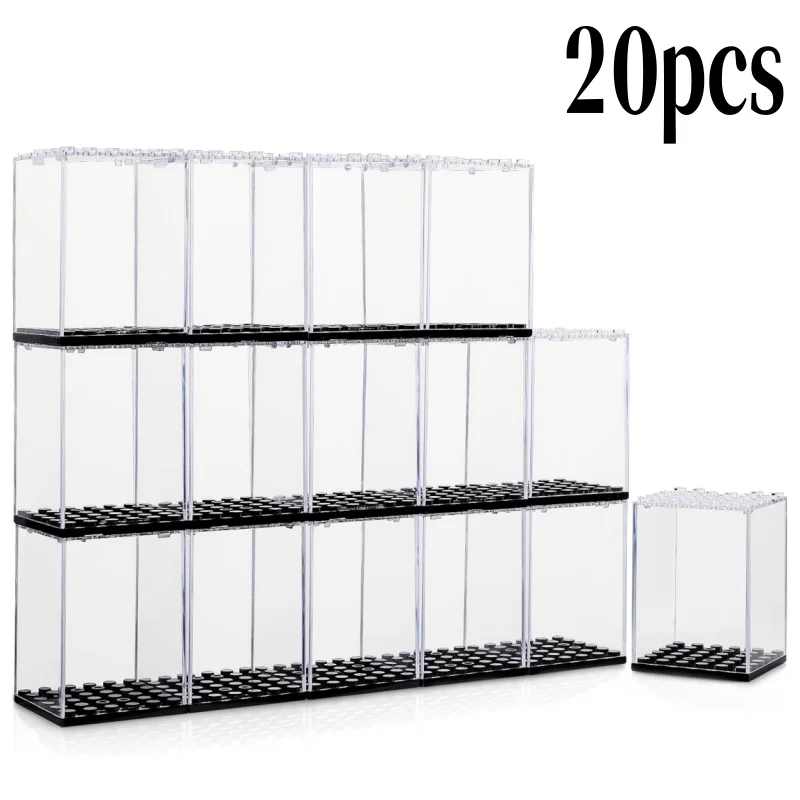 

Комплект из 20 пылезащитных коробок для минифигурок Lego, один футляр для хранения минифигурок для коллекционеров, черный