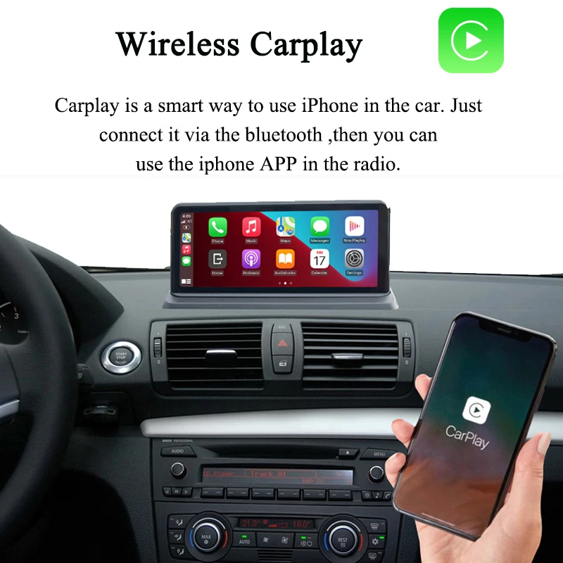 شاشة وسائط متعددة للسيارة من AUTOTOP ، مشغل سيارة أبل لاسلكي ، وحدة رأس أندرويد 12 للسيارة ، 2Din ، بي ام دبليو 1 سلسلة ، 120i ، E87 ، E81 ، E82 ، E88