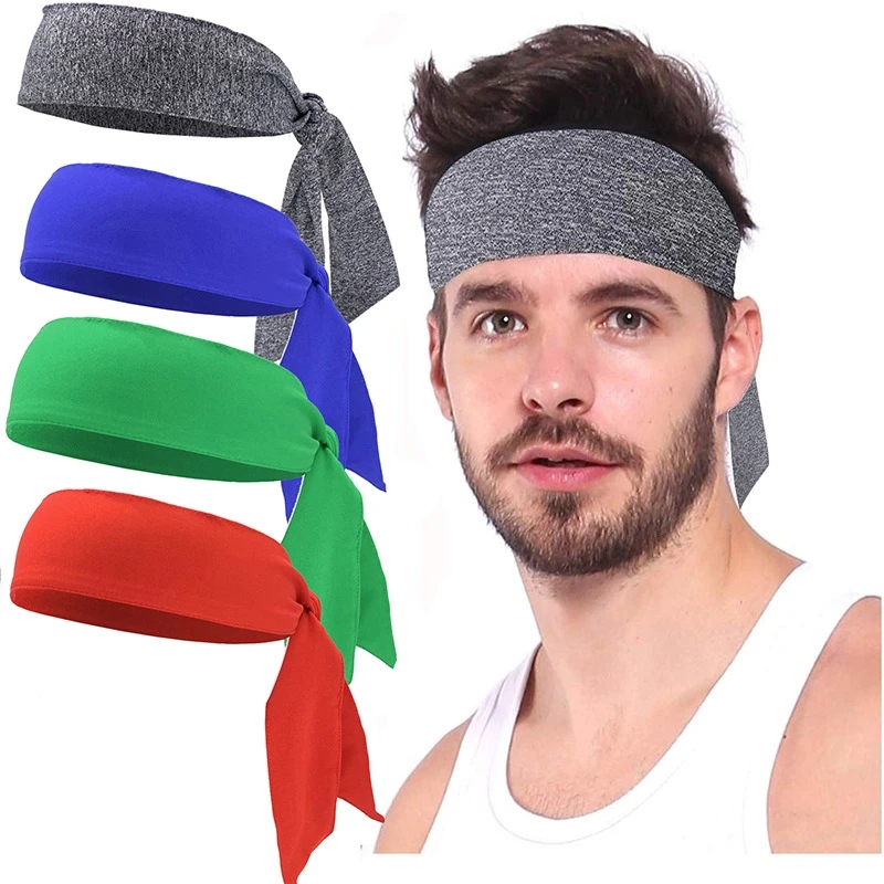 Cotton Spandex Hair Tie Men Hair Band Women Sports Tie Back Headband Sports Yoga Hair Ribbon Moisture Accessories Sweatband 2021