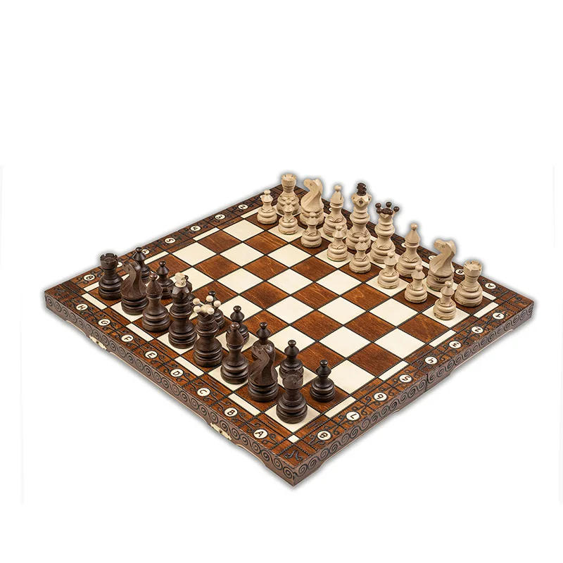 木製チェスビジネスギフト無垢材ハイエンド大型折りたたみチェスギフト、チェスゲーム、ボードゲーム、家の装飾
