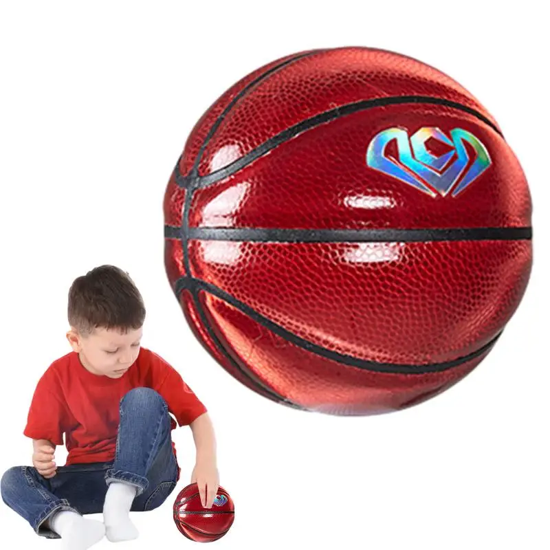 

Small Basketball Size 1 Glowing Reflective Outdoor Basketball For Kids Collectible Mini Ornament Small Sport Football Photo Prop