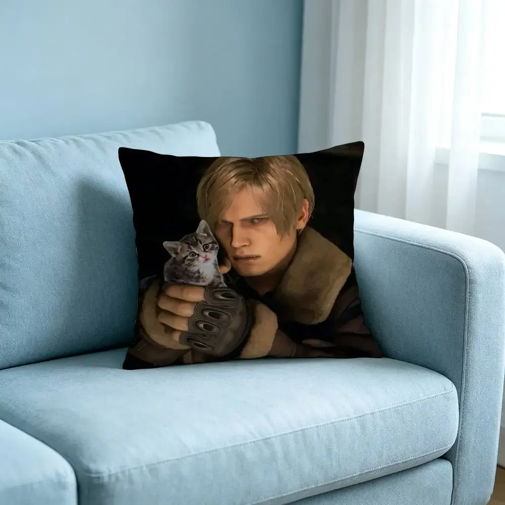 Leon Kennedy Customizable Square Pillowcases, Stylish And Soft, Perfect For Beds, Cars, And Sofas.
