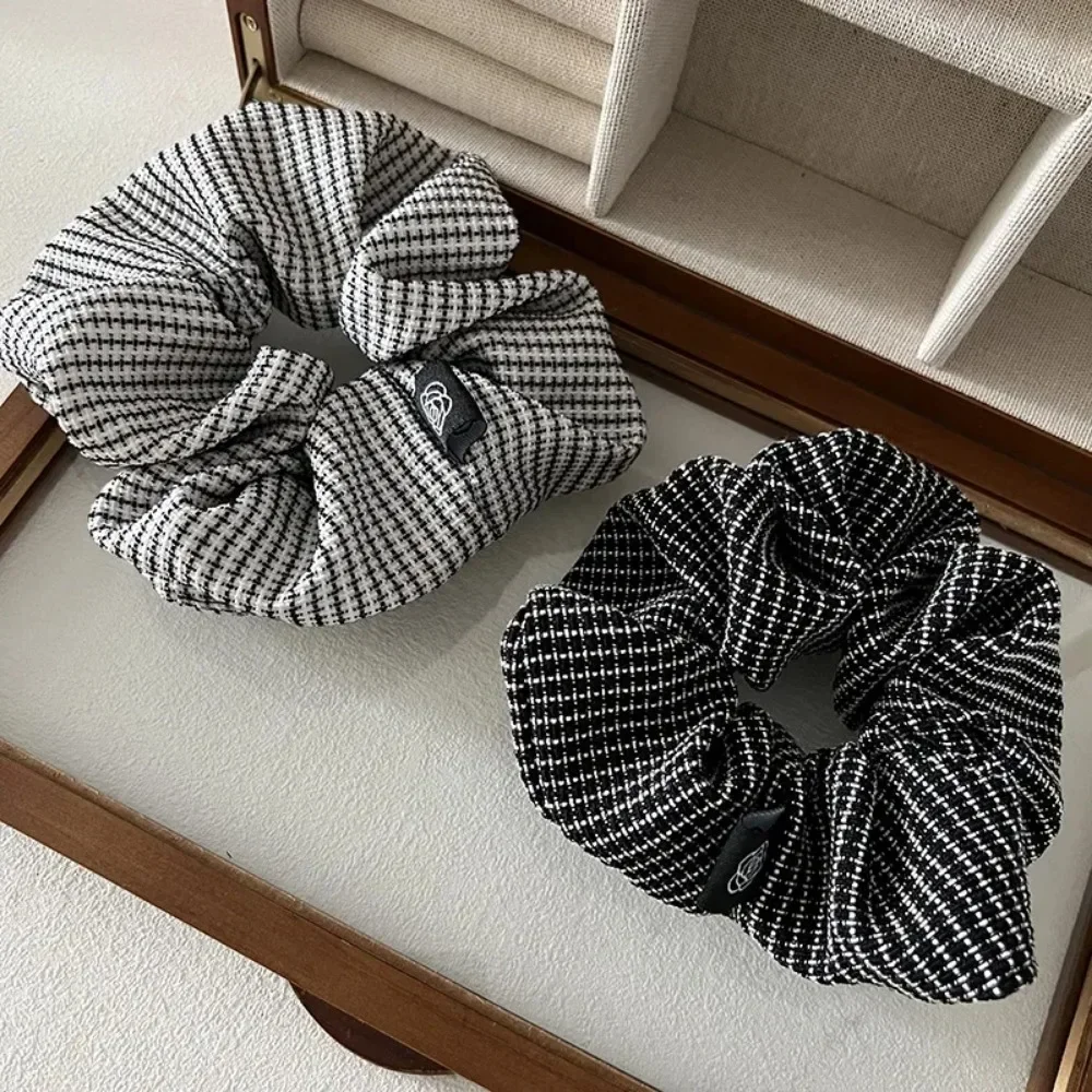 Nova moda strass feminino seda scrunchie elástico artesanal cabelo preto banda rabo de cavalo titular bandana acessórios para o cabelo
