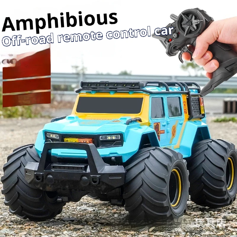 1:16 Scale 4wd Rc Amphibious Off-Road Climbing Car With Lights & Music Multi-Function All-Terrain Vehicle Electric Toy Gift For