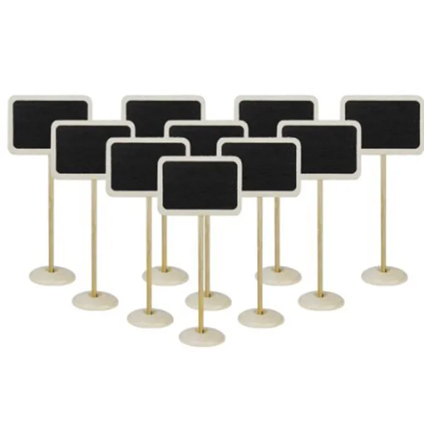 

10pcs Mini Chalkboard Message Board Wooden Stand Greeting Note Reminder Wedding Home Decoration Black Wood 6.8X4.5Cm