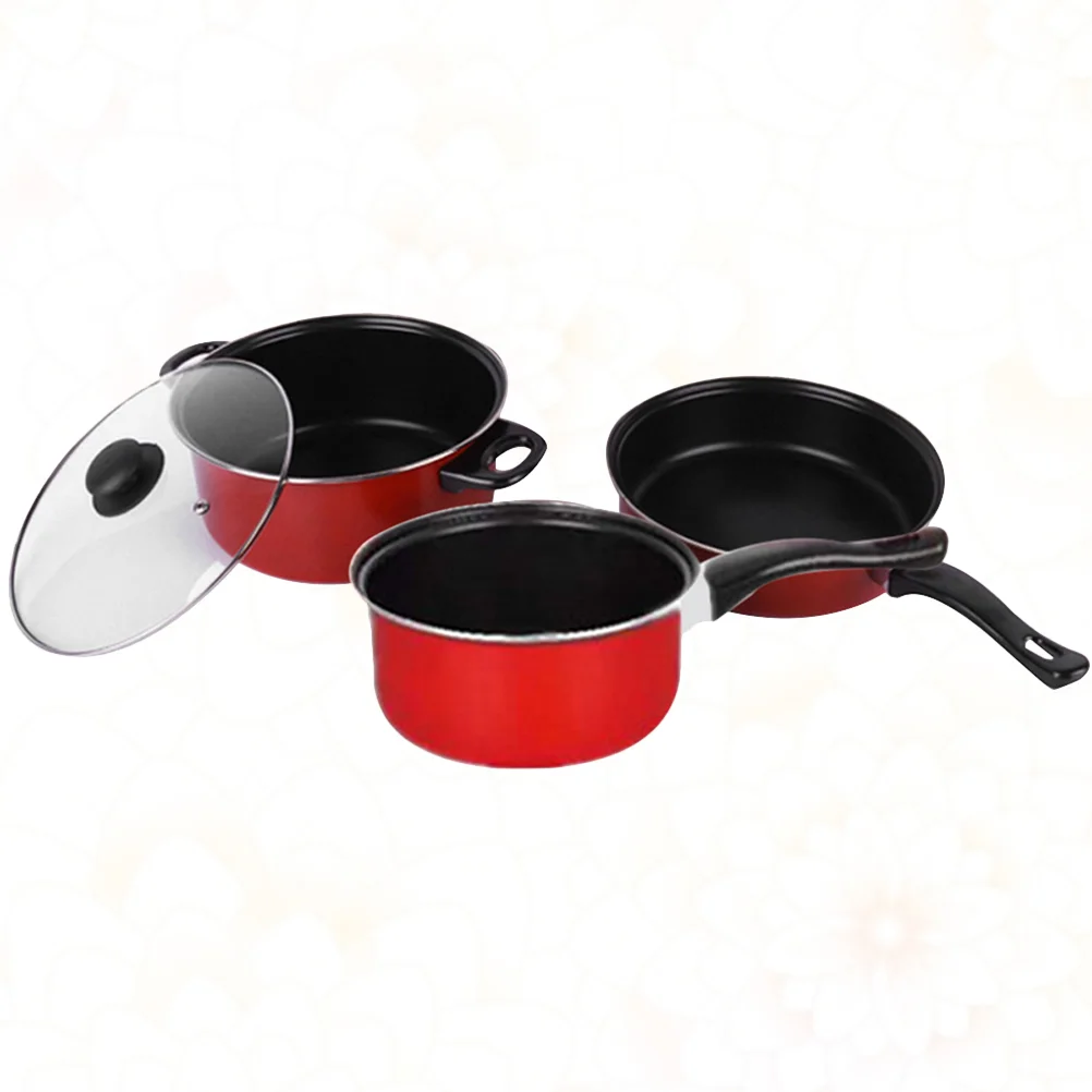 

3 Pcs Griddle Pan Cooking Tool Dishwasher 44X24X8cm Kitchen Utensil Accessories Red