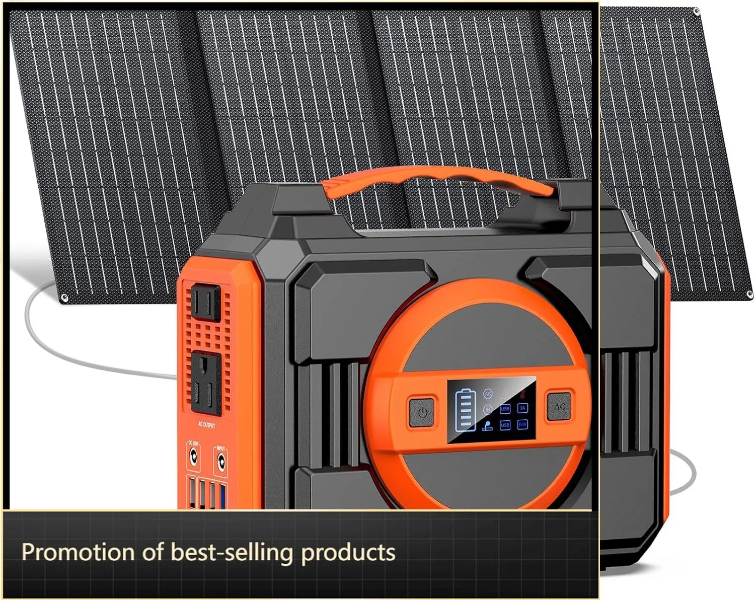 

Portable Solar Generator 300W Power Bank 220Wh Solar Panels 40W AC Outlet 110V DC Connectors Pure Sine Wave Home Camping Outdoor