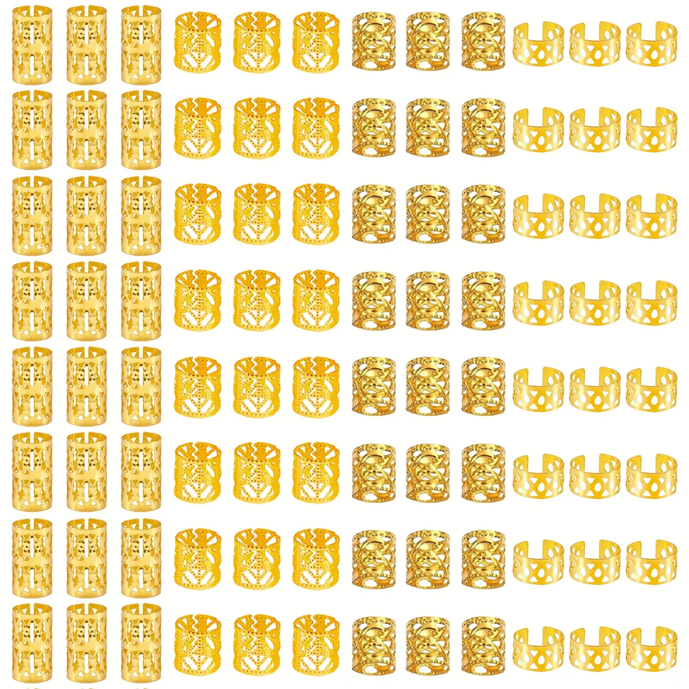 80/40 Stück Legierungs-Haarschmuck für Zöpfe, mehrfarbige Haarmanschetten, verstellbare Zöpfringe, nicht durchdringende Ohrclips für Frauen und Mädchen