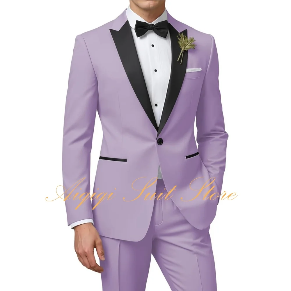 

Мужской костюм, комплект из двух предметов, приталенный смокинг, костюмы для мужчин, свадебный деловой костюм для ужина и ужина