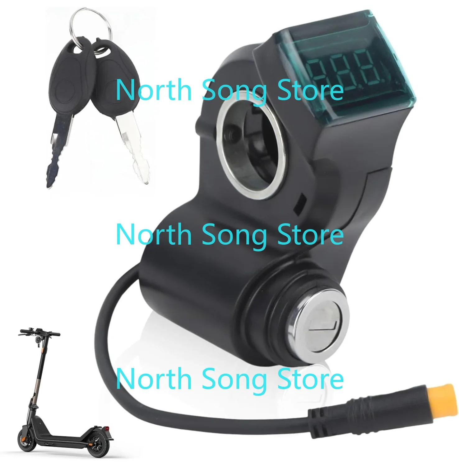 

Electric Scooter Handlebar Switch Lock, 3 Pin Digital Battery Power Display Switch Lock,Handlebar Control Lock for Kugoo G2 Pro