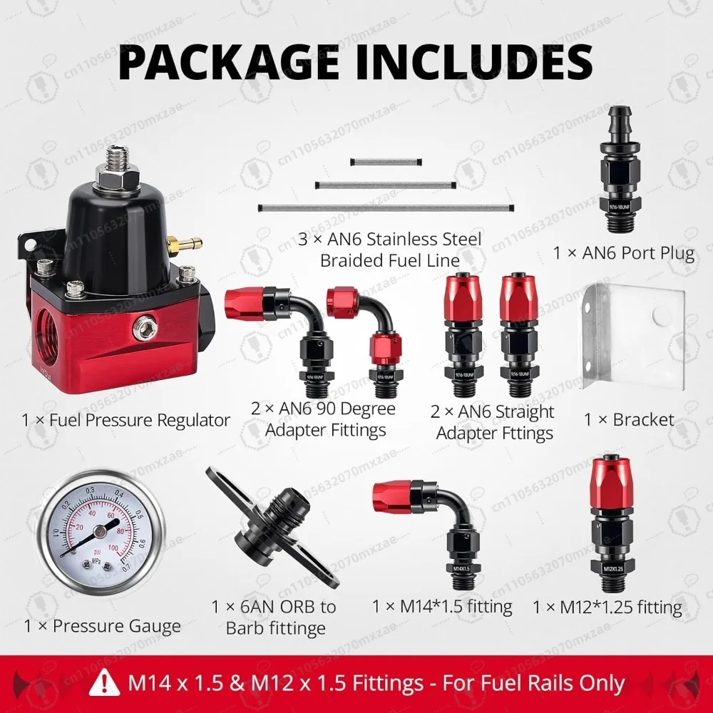 Fuel Pressure Regulator 6AN EFI Bypass Return Adjustable (30-70PSI)