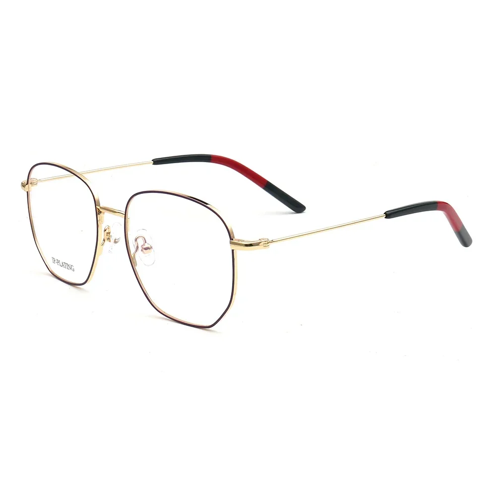 

Женские и мужские золотисто-черные оправы для очков оверсайз, металлические, современные квадратные, легкие, для коррекции зрения