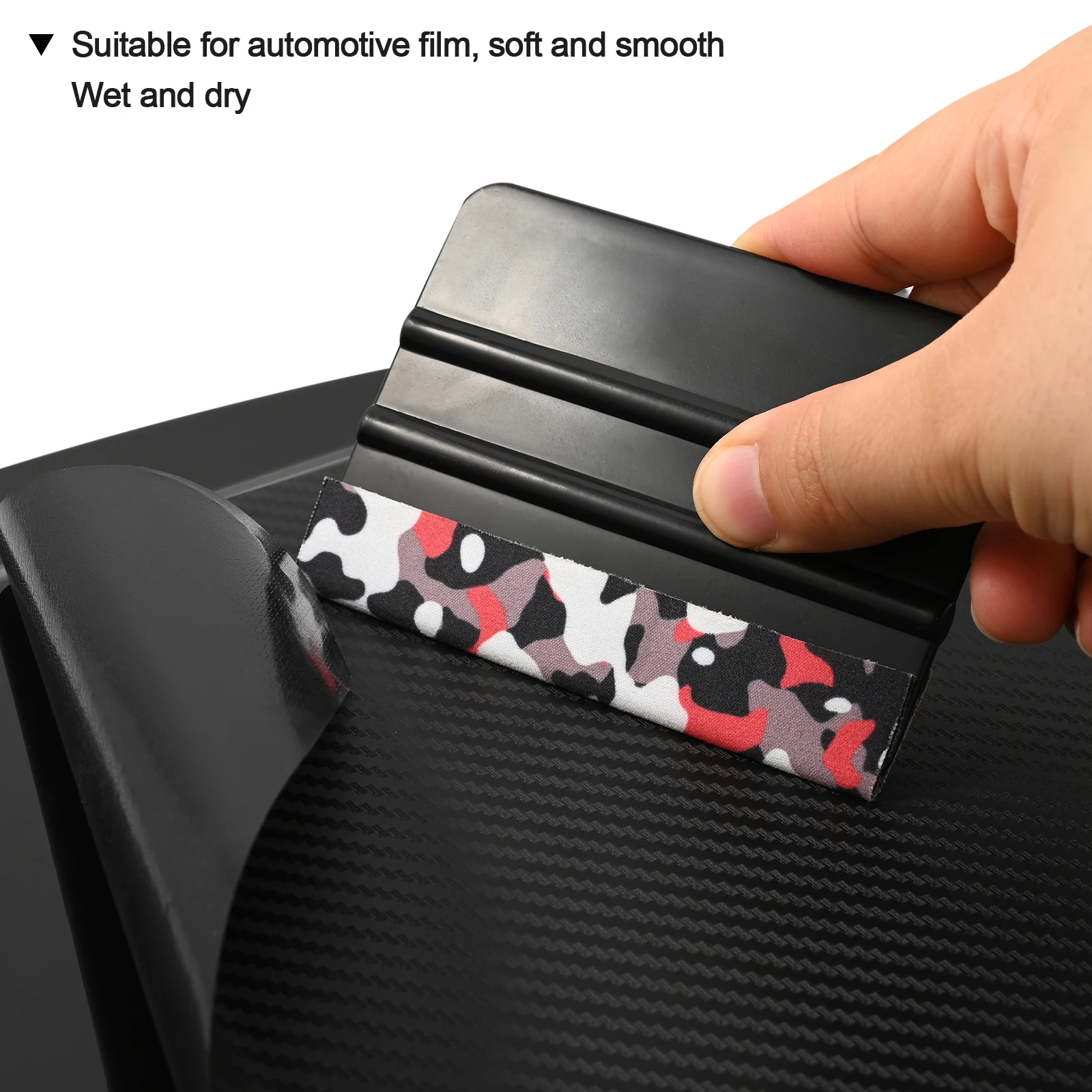 EHDIS Car Wrap Plastic Squeegee Protective Fabric Cloth Hard Card Scraper Buffer Edge Suede Felt Window Film Sticker Tint Tools