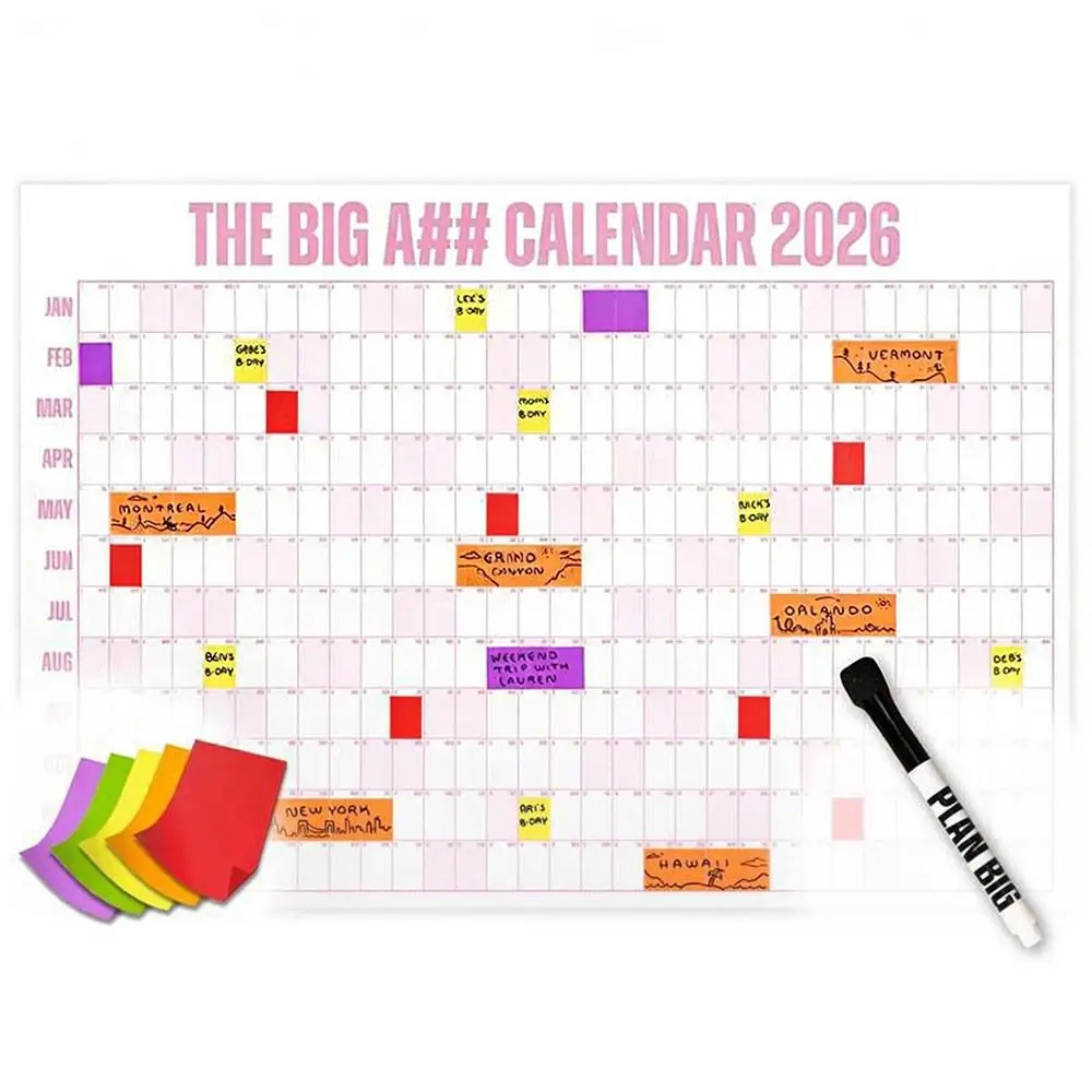 Large 2026 Calendar Planner Sheet Schedule Sticker Planner Target 365 Days Planner Sheet To Do List Planner Office Supplies