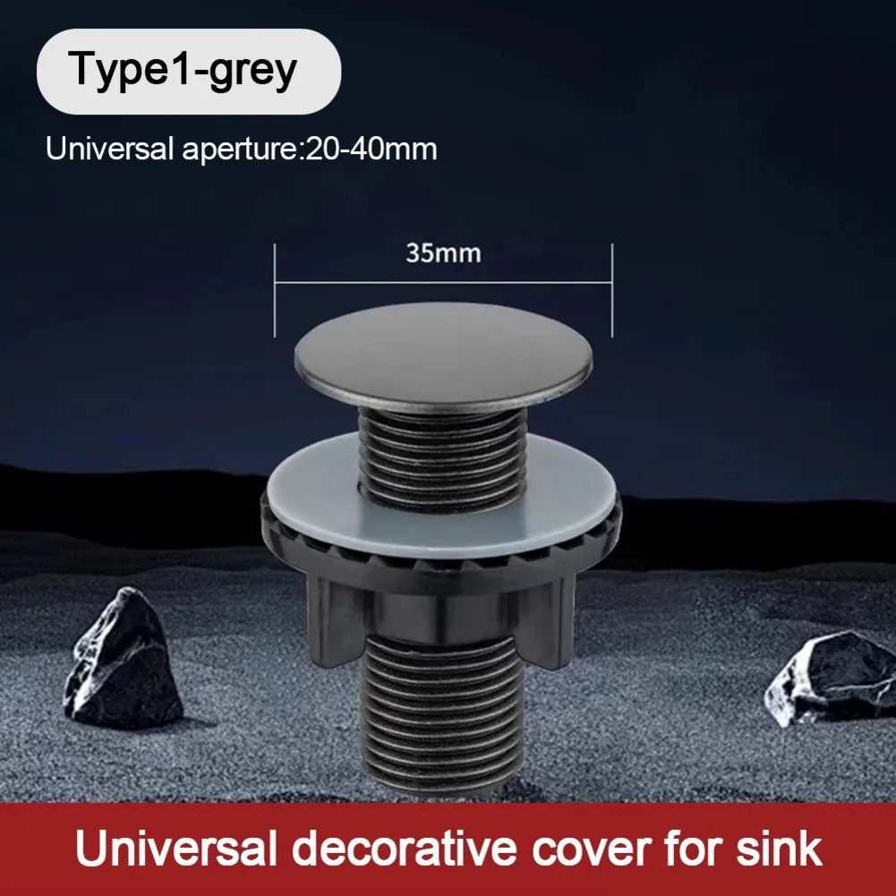 ABS Sink Overflow Cover for Drain Hole Sealing in Kitchen and Bathroom Environments Designed for 0.79inch to 1.57inch Apertures