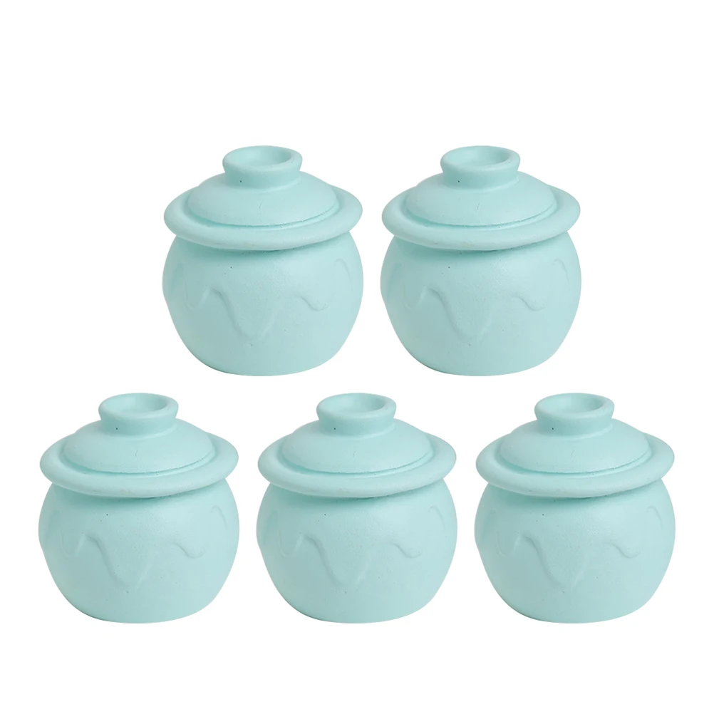 

5 Pcs Food and Jars Miniature Kitchen Accessories Pickle Toy Vinyl with Lids
