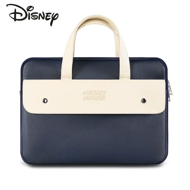 Imagem -02 - Disney Mickey Novidades Computer Bolsa Moda 13 14 15 Polegada Laptop Shoulder Bolsa Cartoon Solid Color Portable Business Bag Alta Qualidade