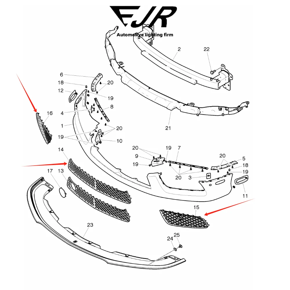 3W3807667D 3W3807647B 3W3807648C Bumper grille lower center mesh for Bentley Continental GT 2012-2016 4.0T V8