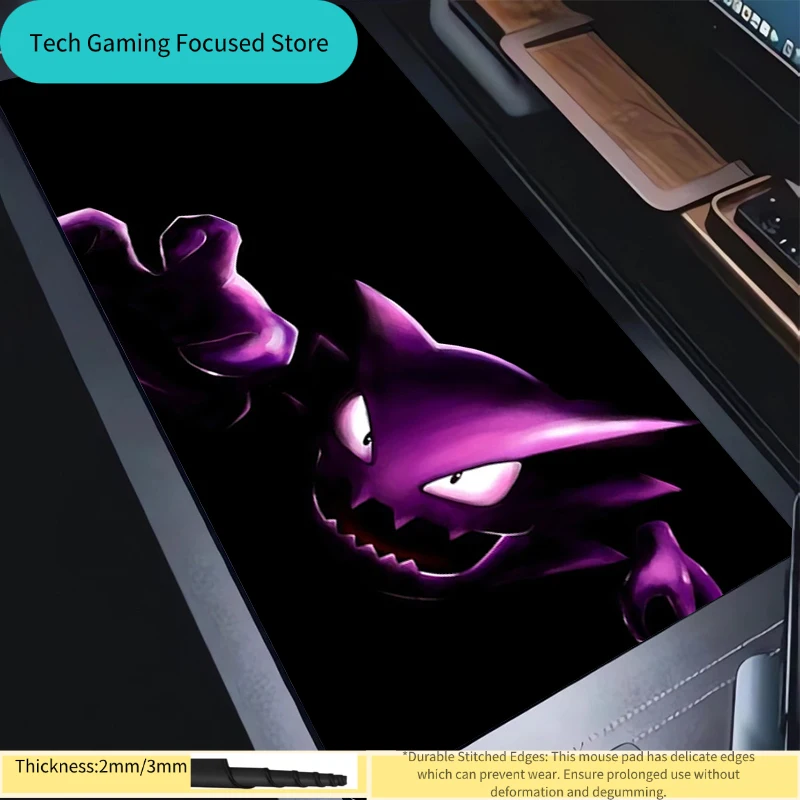 

Коврик для мыши Pokemon Gengar Anime Carpe, большой игровой коврик для компьютера, коврик для мыши Varmilo, аксессуары для игровой клавиатуры, расширенный настольный коврик