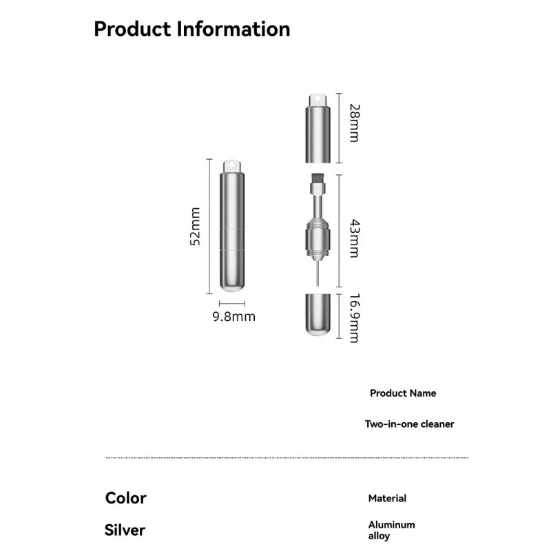 A13E-قاذ بطاقة SIM محمول متعدد الوظائف وقلم تنظيف سماعة الأذن، سلسلة مفاتيح من سبائك الألومنيوم مع تصميم معلق مضاد للفقدان