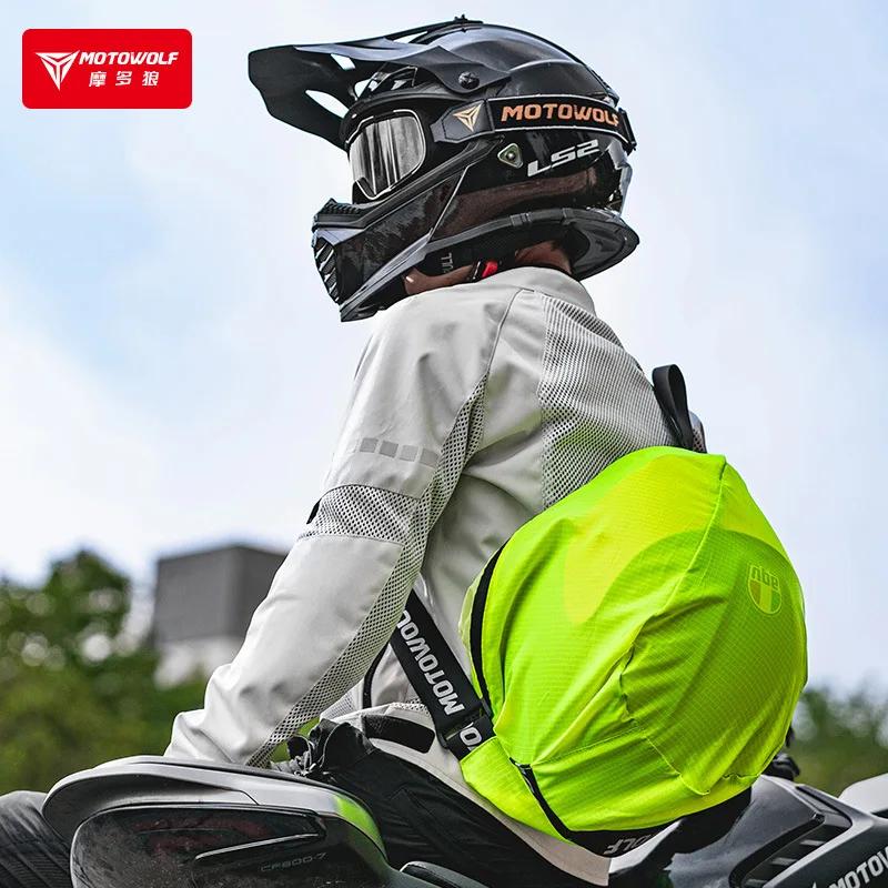 Motorcycle Helmet Backpack Large Capacity Travel Bags Reflective Female Men Helmet Bag Waterproof Backpack 11L for Kawasaki