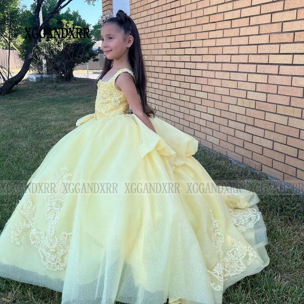 Elegante princesa amarela Quinceanera Vestido, Doce vestido de baile 16 anos, Vestido Sisiter, Mexicano, 15 Anos, 2024