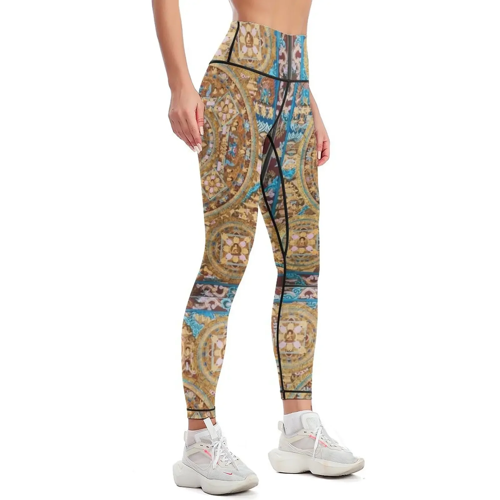 Buddhist Mudra Bodhisattva Mandala 47 Leggings sportswear gym Legging sport Women's sports Women's push up Womens Leggings