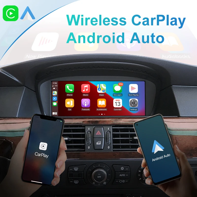 Wireless Apple CarPlay Module Box For BMW CCC 5 Series E60 E61 2005-2008 Car Play Android Auto Mirror Link Front Rear Camera