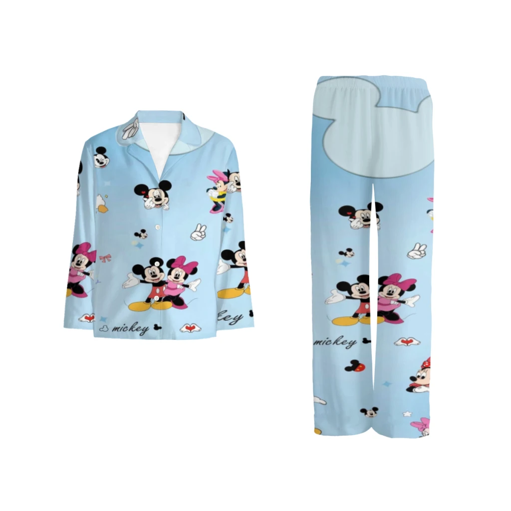 

Disney Mickey Mouse Cotton pajamas set for men and women, long-sleeved strawberry doll print casual pajamasDisney Mickey Mouse