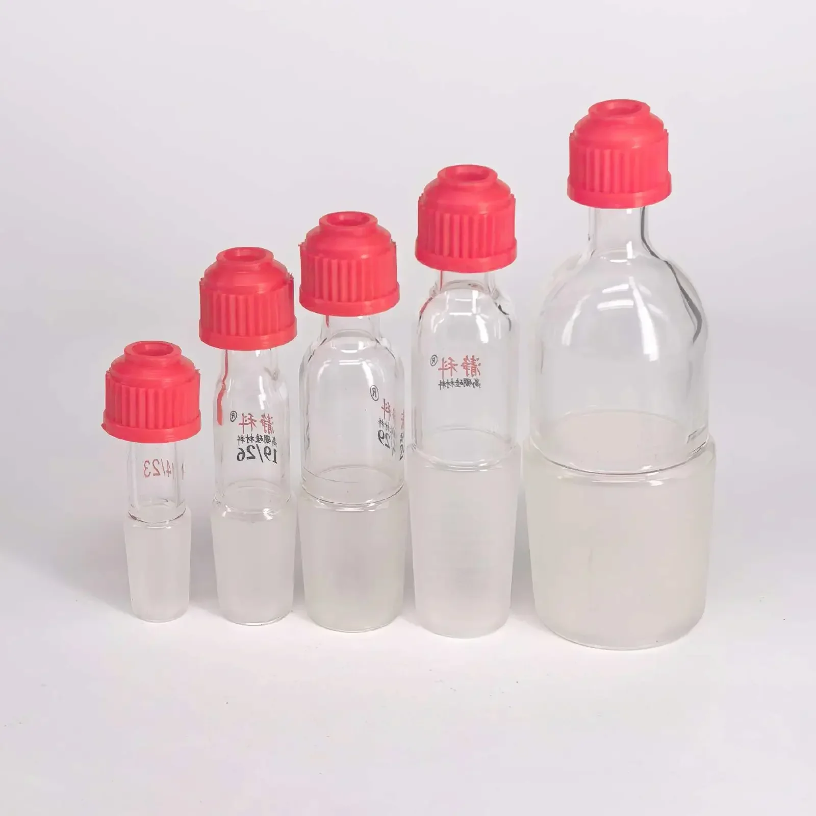 حجم 14/23 19/26 24/29 24/40 29/32 34/35 40/38 سدادة مشتركة جلبة زجاجية ميزان الحرارة محول غطاء برغي مختبر