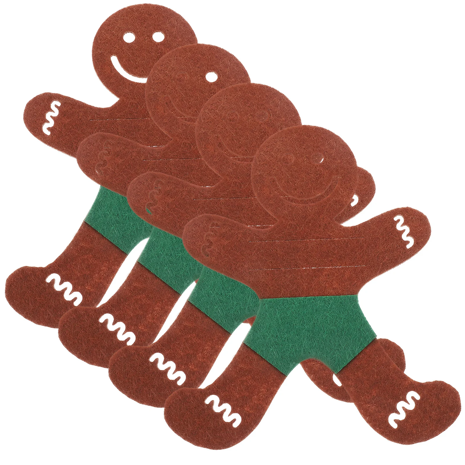 

4Pcs Gingerbread Men Christmas Cutlery Bags Cloth Tableware Pouches Xmas Dinner Decorations Cutlery Holder for Party