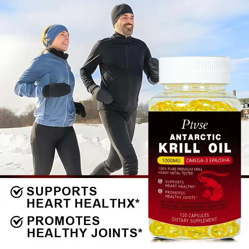 Antarctic Krill Oil 1000 mg with Omega-3s EPA, DHA, Astaxanthin and Phospholipids 120 Capsules