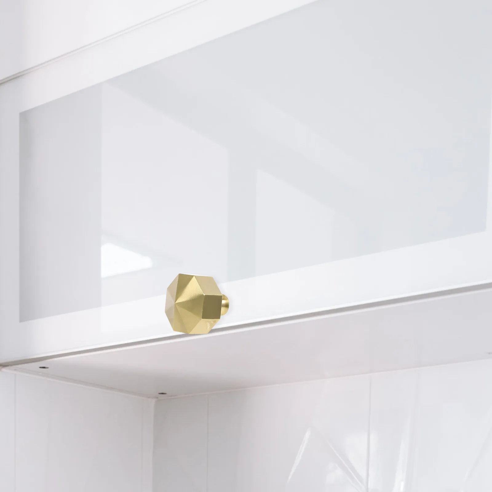 Brass Door Knob Octagon Drawer Handle Cabinet Knob Wardrobe Pull Furniture Pull Single Hole Design Compact Lightweight Modern