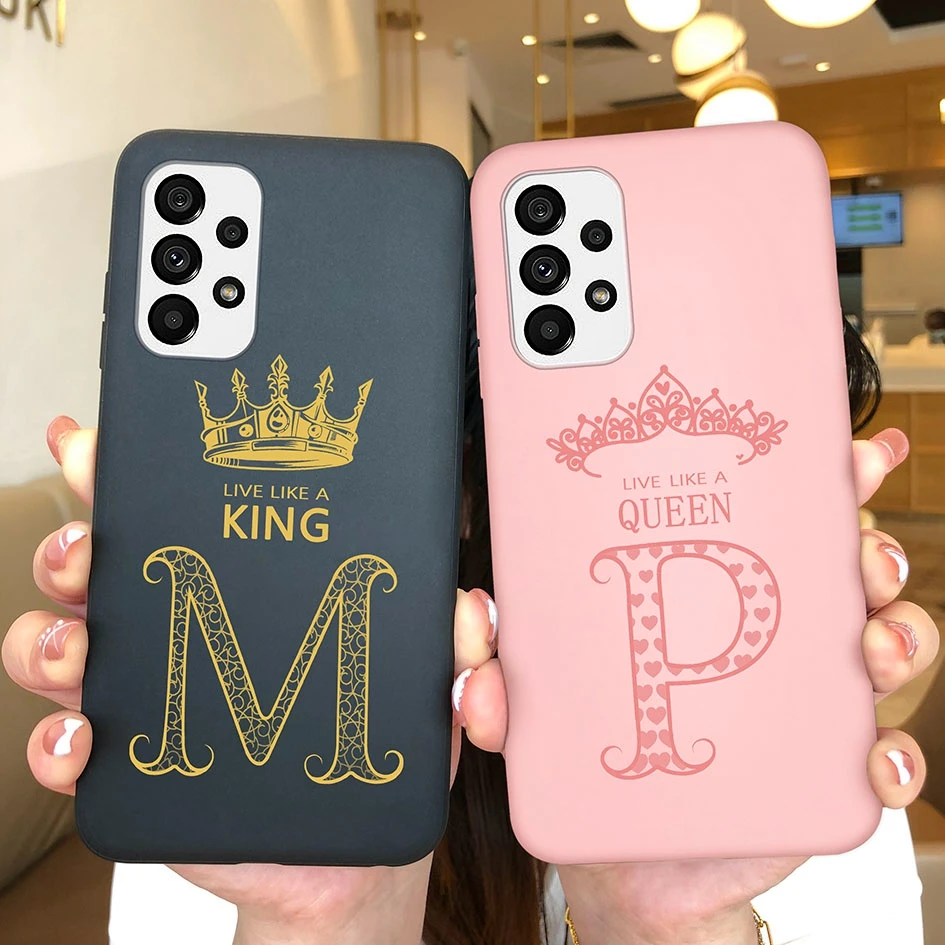 Case For Samsung Galaxy A73 Phone Cover Popular 26 Letters Soft Silicone Shockproof Matte Housing For SamsungA 73 5G Funda Coque