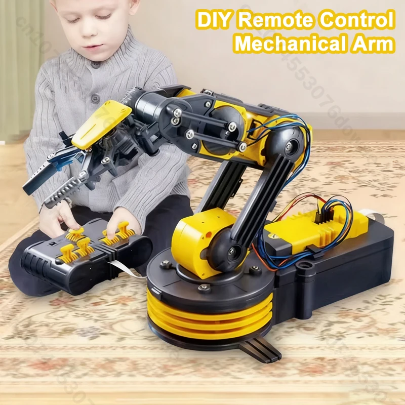 Zrób to sam Elektryczny Mechaniczny Manipulator z Pilotem Eksperyment Naukowy Składanie Zabawki Edukacyjne dla Dzieci RC Prezent na Boże Narodzenie