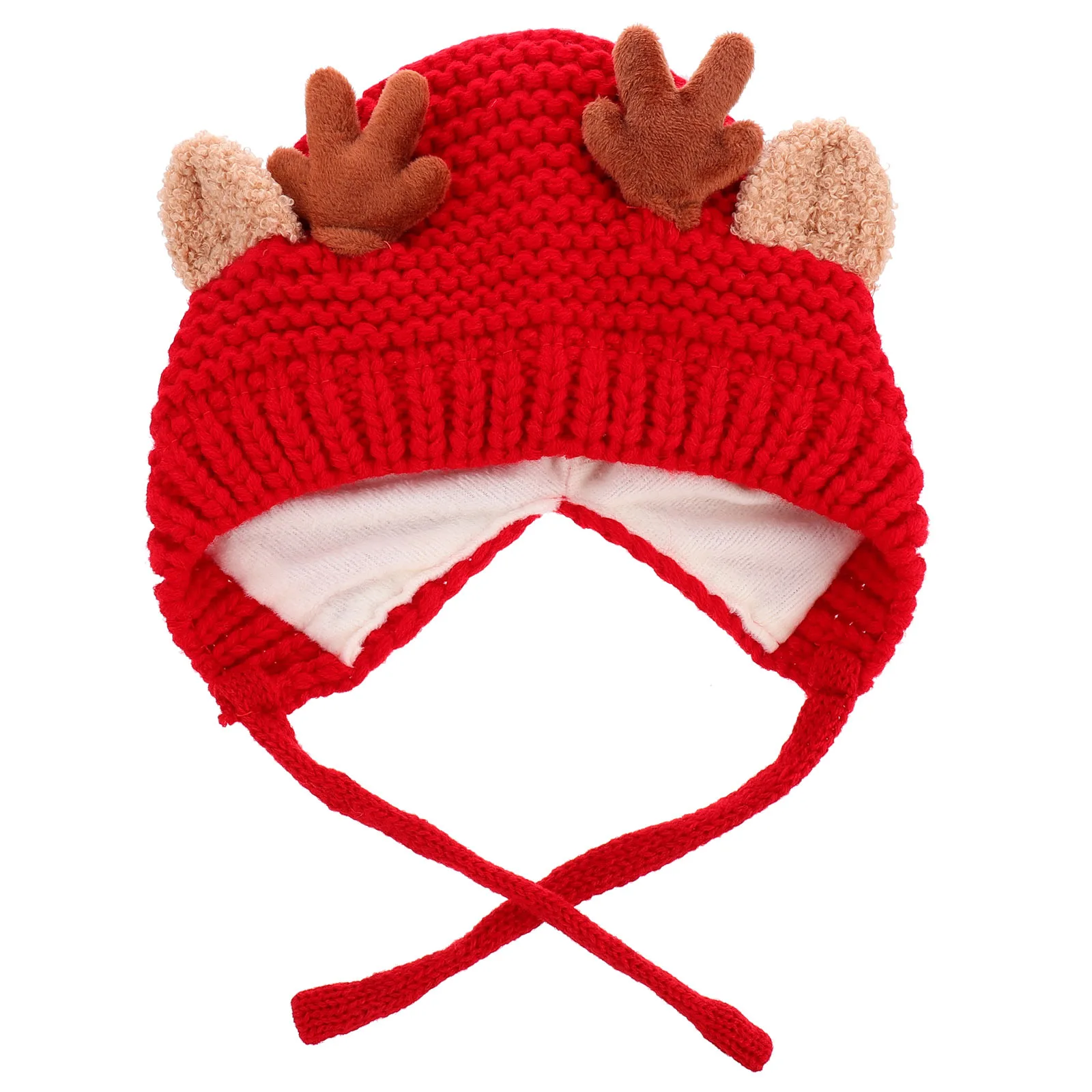 1 قطعة قبعة الحياكة الدافئة للأطفال قرن الوعل نمط قبعة الشتاء لينة مريحة تناسب الفتيات طويلة الأمد جودة عطلة هدية الاختيار #4